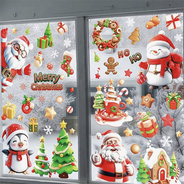 Cithway™ Christmas Window Cling Decor Sticker Set (9 Sheets)