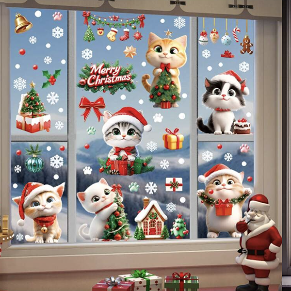 Cithway™ Christmas Window Cling Decor Sticker Set (9 Sheets)