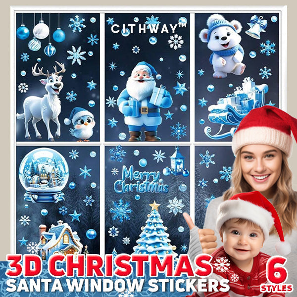 Cithway™ Christmas Window Cling Decor Sticker Set (9 Sheets)