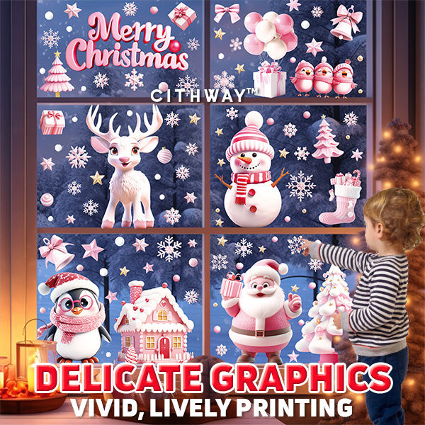 Cithway™ Christmas Window Cling Decor Sticker Set (9 Sheets)