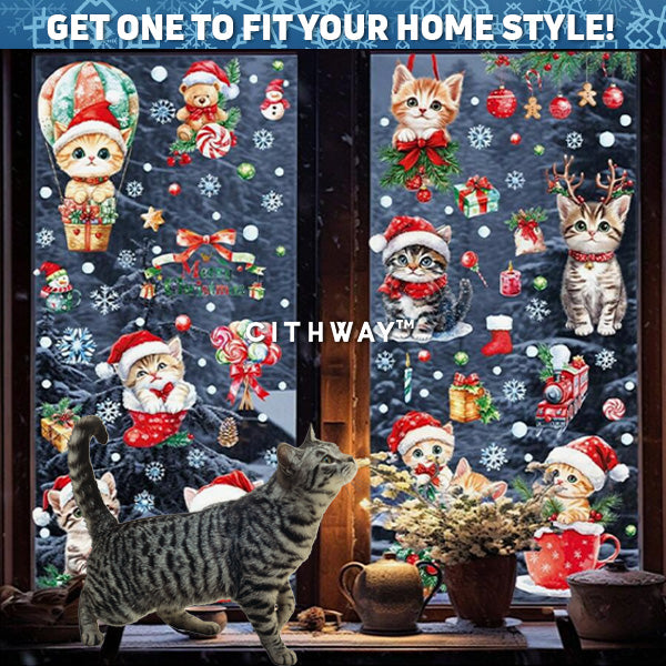 Cithway™ Christmas Window Cling Decor Sticker Set (9 Sheets)